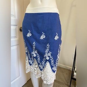 Endless Rose Embroidered Knee Length Skirt Medium